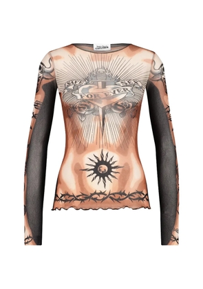 Jean Paul Gaultier printed long-sleeve top - Black
