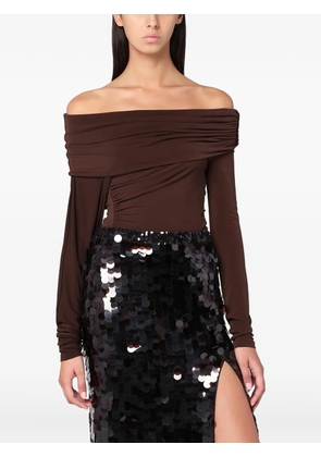 THE ANDAMANE off-shoulder gathered top - Brown