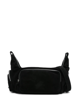 Marge Sherwood logo-embossed suede crossbody bag - Black