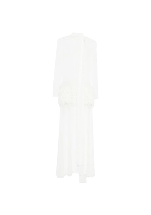 Atu Body Couture feather high-neck maxi dress - White