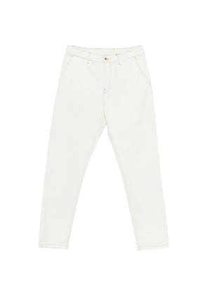 Canali contrast-trim trousers - White