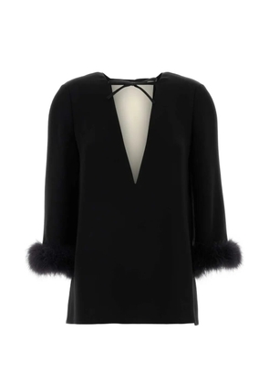 Valentino Garavani feathered blouse - Black