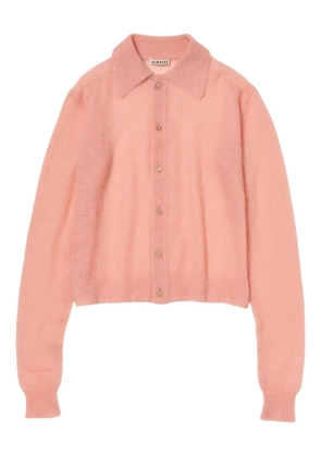 Auralee collared mohair cardigan - Pink
