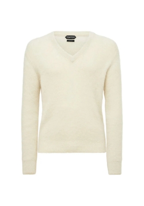 TOM FORD V-neck long-sleeve sweater - White