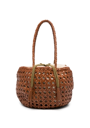 DRAGON DIFFUSION small Juventus braided bucket bag - Brown