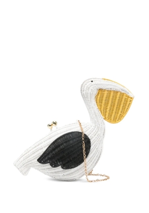 SERPUI pelican chain clutch bag - White