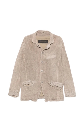 Giorgio Brato buttoned pocketed leather jacket - Neutrals