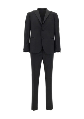 Marchesani satin-trims three-piece single-breasted suit - Black