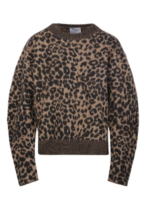 Nude leopard-print sweater - Brown