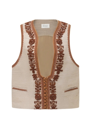 INTO THE EAST beaded U-neck waistcoat - Neutrals