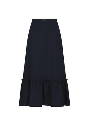N.Peal Sofia ruffle long skirt - Blue