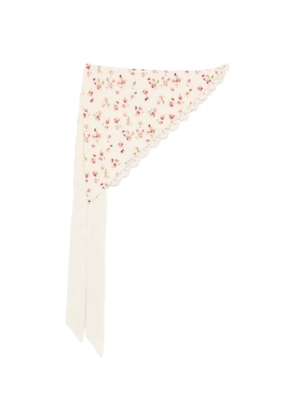 Magda Butrym floral lace-detail scarf - Neutrals