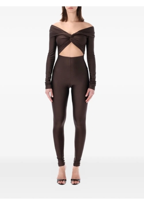 THE ANDAMANE off-shoulder twist jumpsuit - Brown