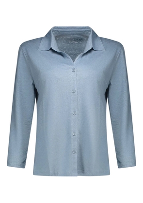 Majestic Filatures buttoned collared top - Blue