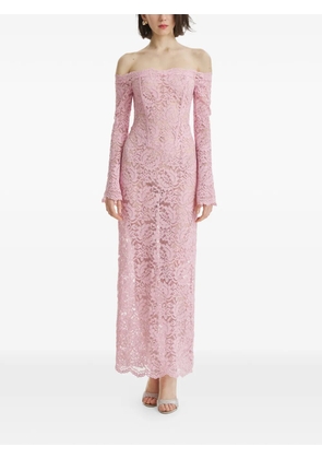 2310 STUDIO off-shoulder lace maxi dress - Pink