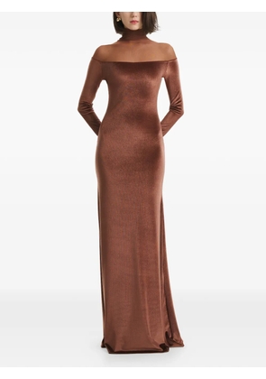 2310 STUDIO roll-neck maxi dress - Brown