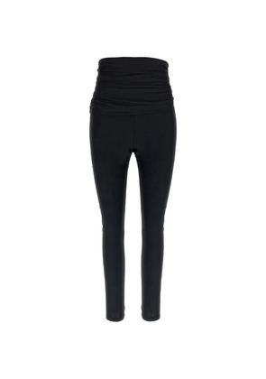 THE ANDAMANE shiny draped leggings - Black