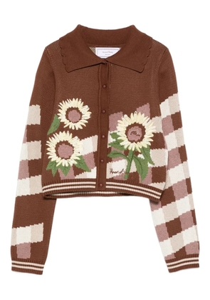 House of Sunny The Sunflower Stripper floral-embroidered cardigan - Brown
