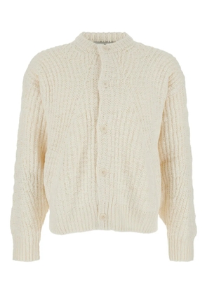 COOR ribbed-trims crew-neck cardigan - Neutrals