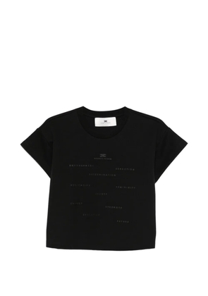Elisabetta Franchi text-graphic T-shirt - Black