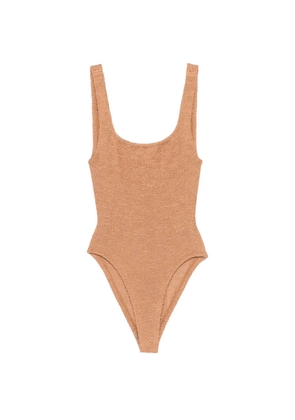 Hunza G square-neck crinkle swimsuit - Neutrals