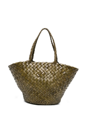 DRAGON DIFFUSION Egola woven tote bag - Green