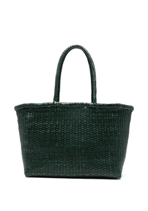 DRAGON DIFFUSION big B Weave woven top-handle tote bag - Green