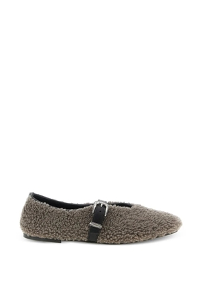 Kate Cate shearling buckle ballet flats - Grey