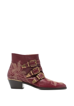 Chloé buckle-fastening embellished boots - Red