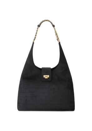 Elisabetta Franchi crocodile-effect tote bag - Black