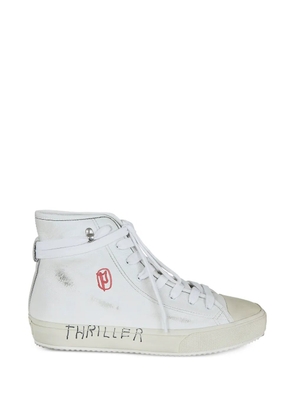 Paly leather high-top sneakers - White