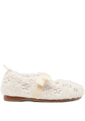ROCKFISH x Susan Fang furry ballet flats - Neutrals