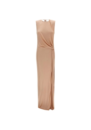 Elisabetta Franchi Red Carpet draped maxi dress - Neutrals