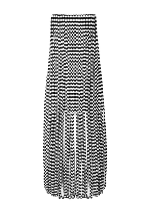 Ioana Ciolacu striped fringed dress - White