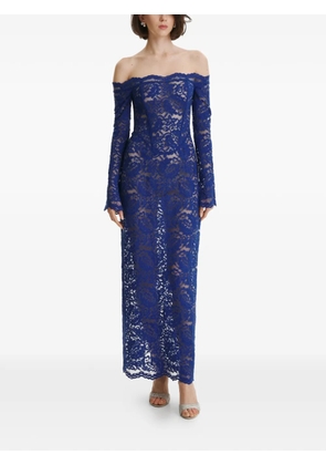 2310 STUDIO off-shoulder lace maxi dress - Blue