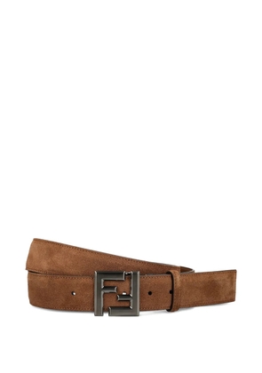 FENDI squared FF belt - Brown