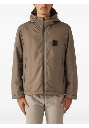 Emporio Armani logo-patch jacket - Brown