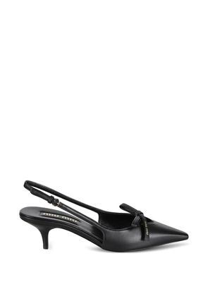 Miu Miu bow buckle leather slingback pumps - Black