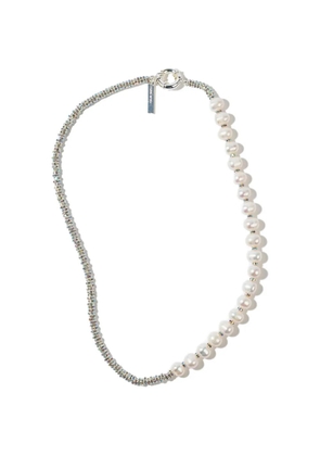 Pearl Octopuss. Y pearl beaded necklace - Silver