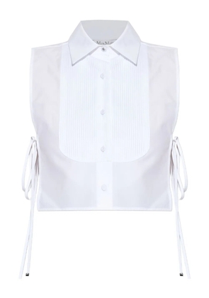 Max Mara side-ties pintuck-detail shirt - White