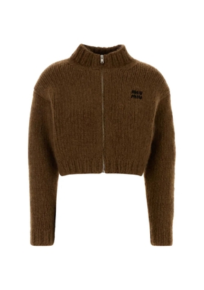 Miu Miu cashmere cropped cardigan - Brown