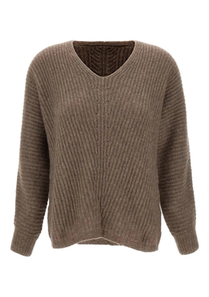 Hemisphere V-neck sweater - Brown