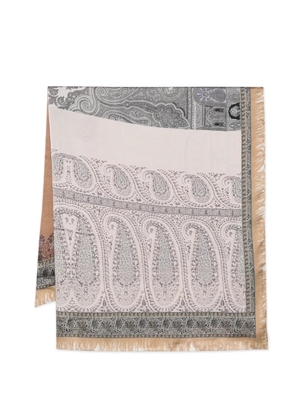 Pierre-Louis Mascia Molare paisley fringed scarf - Brown