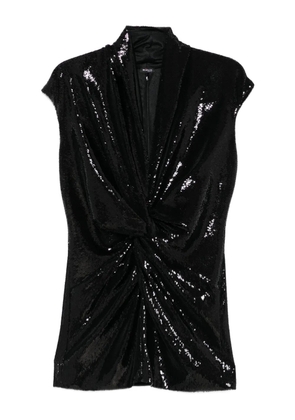 Kiton sequin twisted top - Black