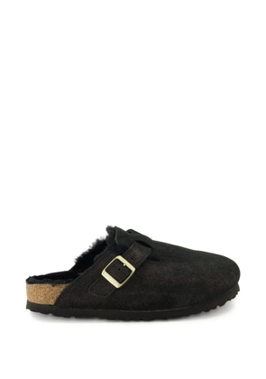 Birkenstock Boston shimmering buckle mules - Black