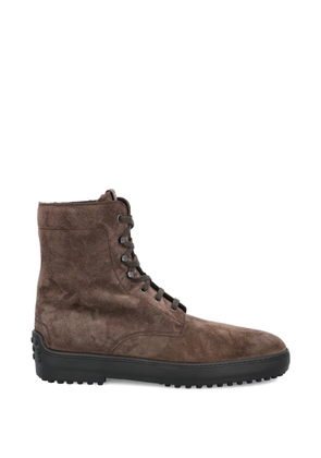 Tod's suede lace-up boots - Brown
