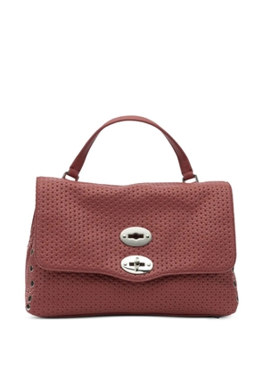 Zanellato Postina® perforated studded leather tote bag - Red