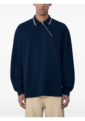 Miu Miu half-zip ribbed collar polo shirt - Blue
