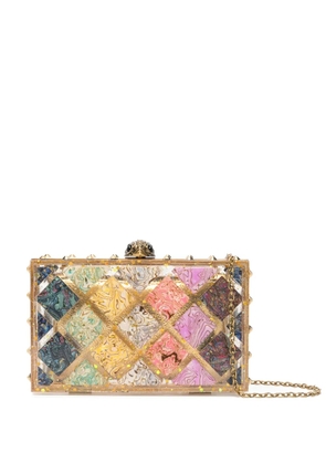 Kurt Geiger London Crystal Quilt Box clutch bag - Gold