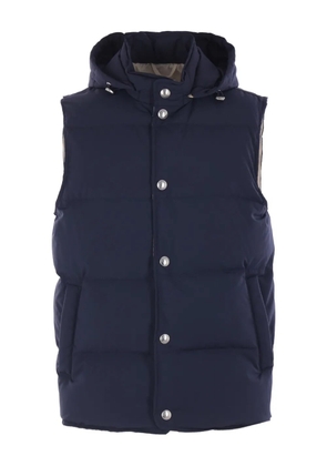 Eleventy hooded buttoned gilet - Blue